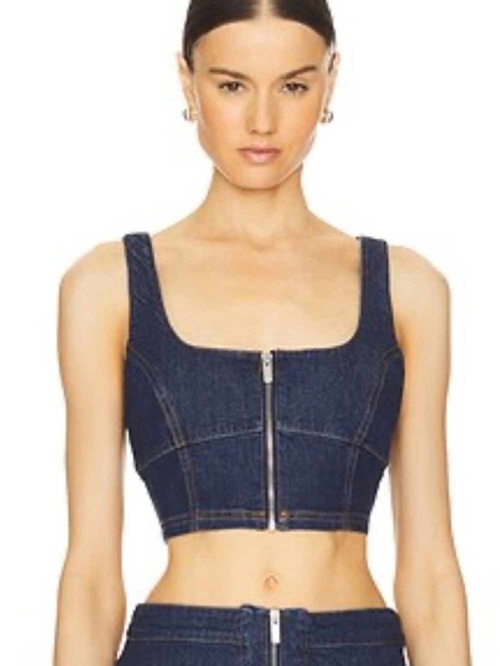 AMANDA UPRICHARD XS Violet Crop Top in Heritage Wash NWT
